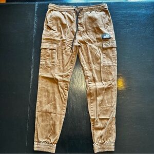 Brooklyn Medium Brown Jogger Elastic Waist Pants Street Cargo 00s y2k